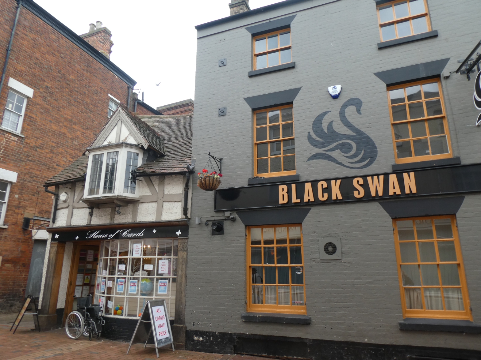 The Black Swan pub 14th century house Chapel Street Rugby Warwickshire